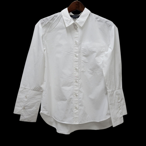 Laundry By Shelli Segal Women's Button-Up Long-Sleeves White Shirt Size Small - Picture 1 of 7